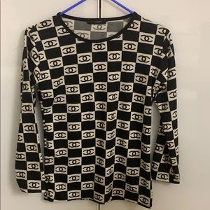 Black and white full sleeves chess pattern shirt